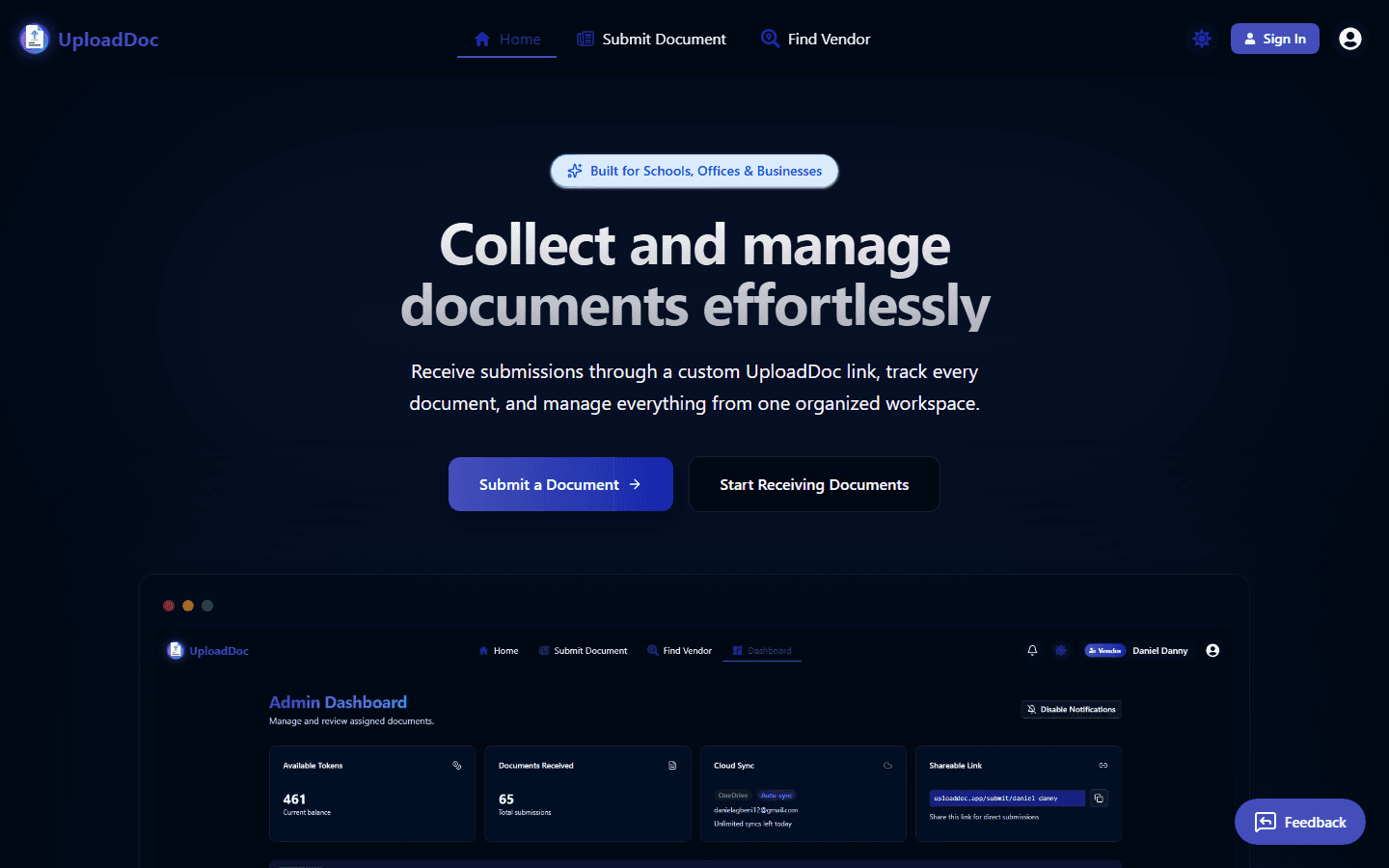 Screenshot of UploadDoc